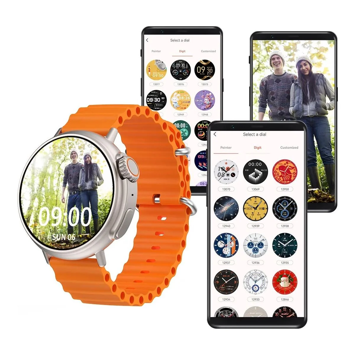 שעון חכם PRO X-7 אטום למים בעיצוב יוקרתי צבע רצועה כתום - Image 3