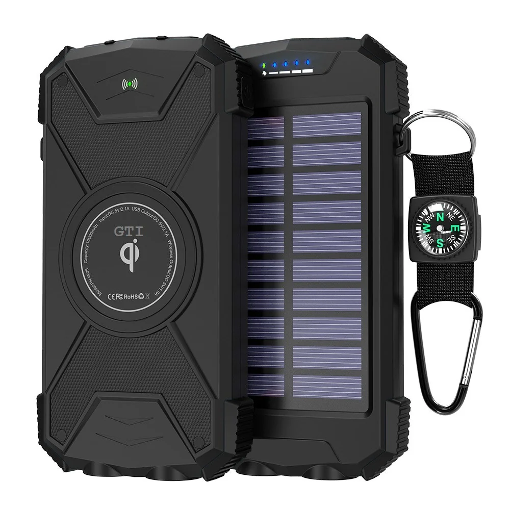 סוללת גיבוי סולארית 10000MAH עם תאורת לד