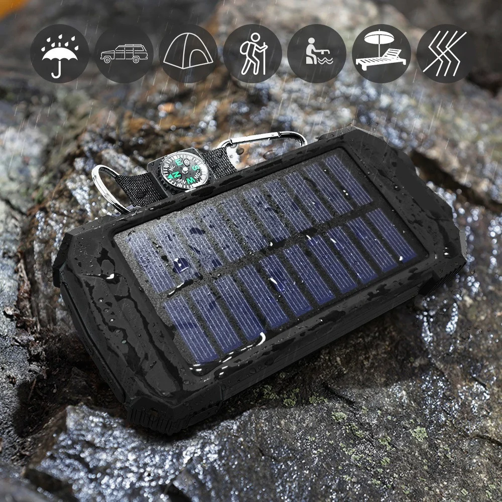 סוללת גיבוי סולארית 10000MAH עם תאורת לד - Image 5