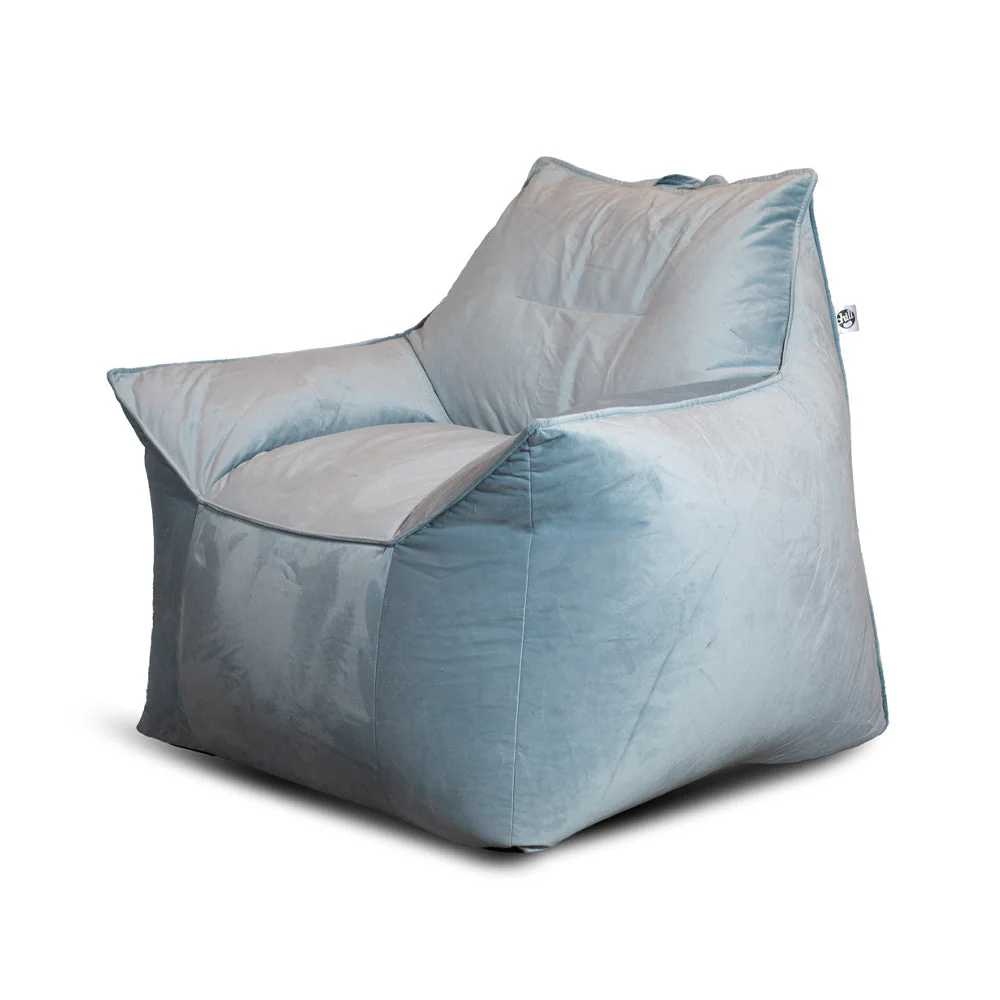 ספת פוף קטיפה ג'ים צבע אפור בהיר - Image 3