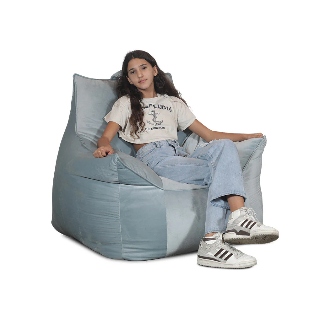 ספת פוף קטיפה ג'ים צבע אפור כהה - Image 2