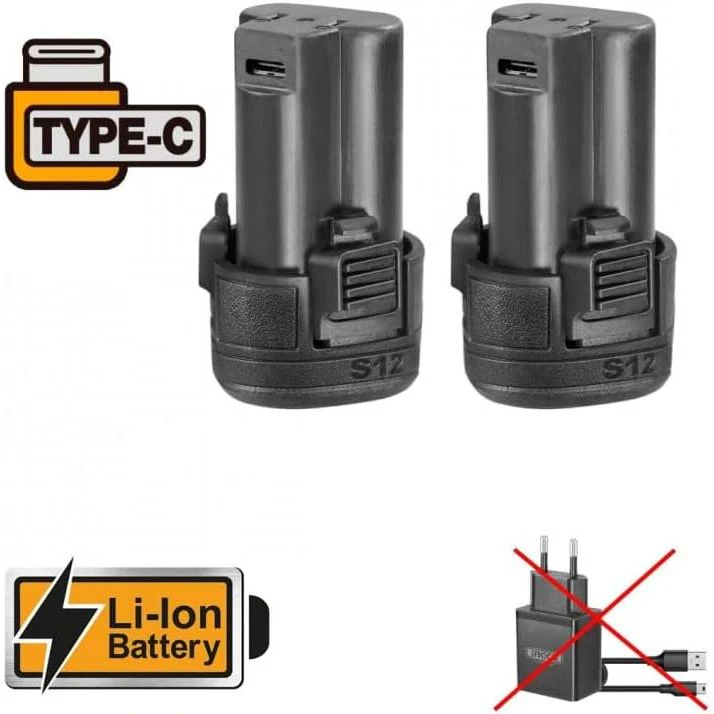 מברגה נטענת 12V עם זוג סוללות 1.5Ah USB-C במזוודה קשיחה - Image 2