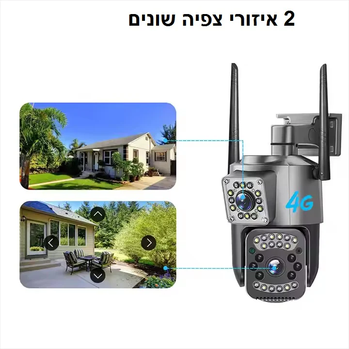 מצלמת אבטחה סלולארית עם 2 עדשות לתנאי חוץ קשים - Image 2