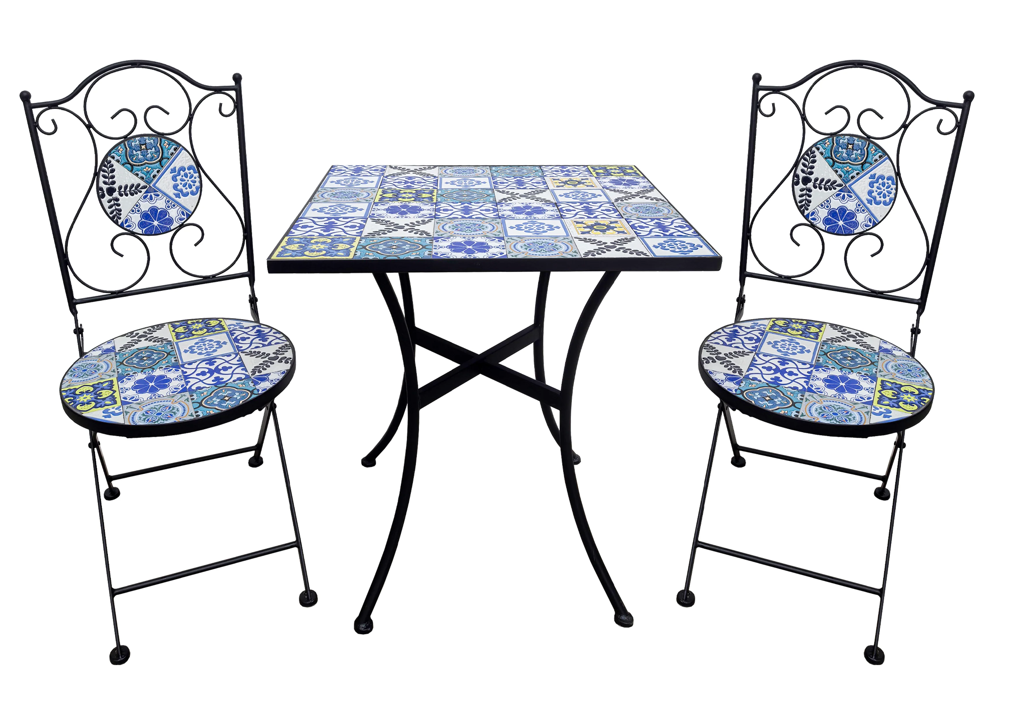 שולחן פסיפס 60*60 ס"מ כחול - Image 3