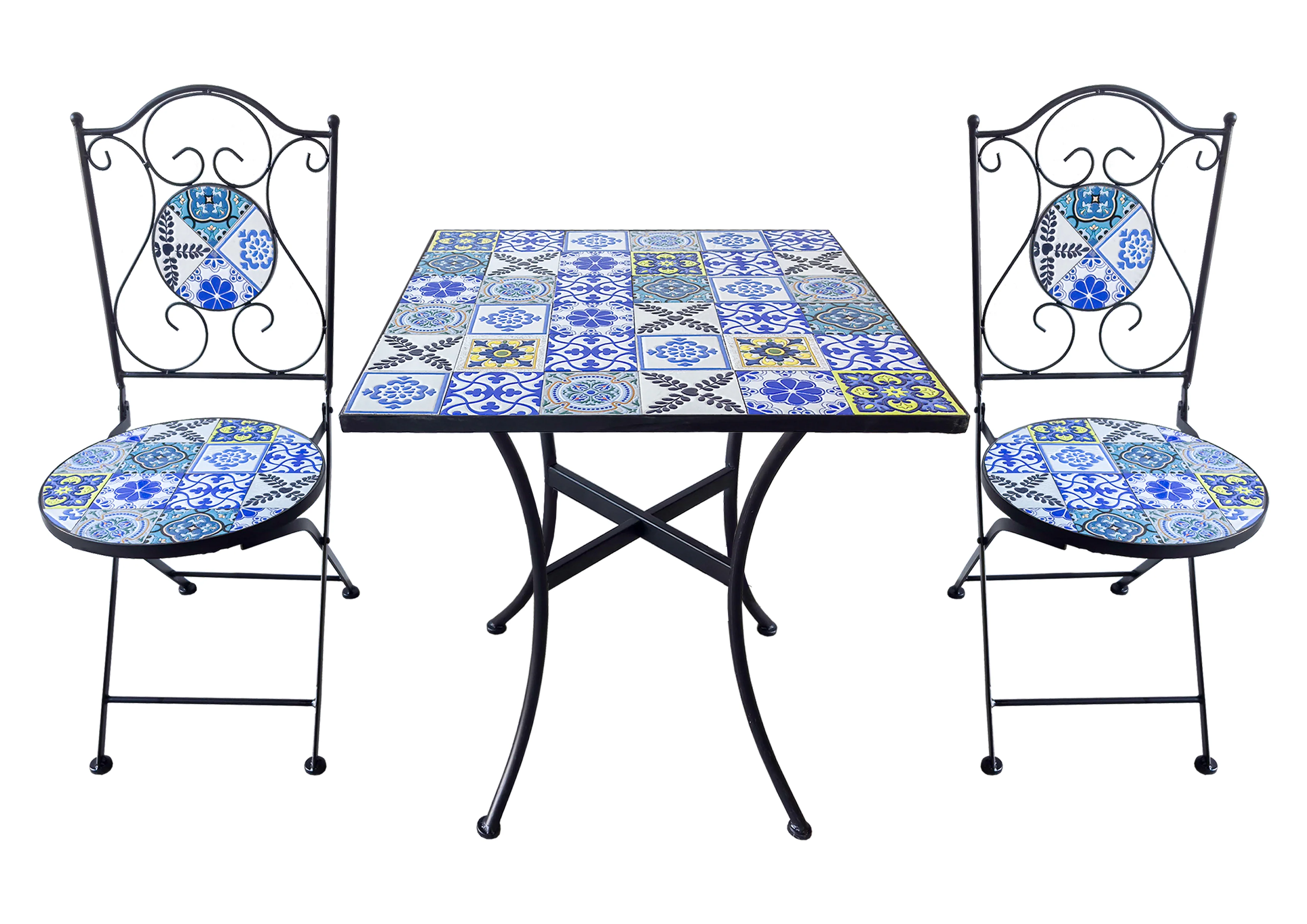 שולחן פסיפס 60*60 ס"מ כחול - Image 4