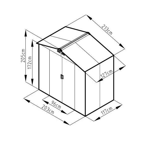 מחסן מתכת פרמיום דגם 2.13X1.27 EverGreen T74 - Image 4