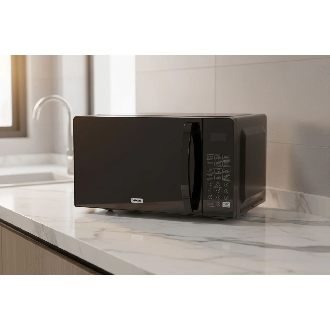 מיקרוגל 23 ליטר דיגיטלי שחור מראה 900W דגם WES-23EL2005BM