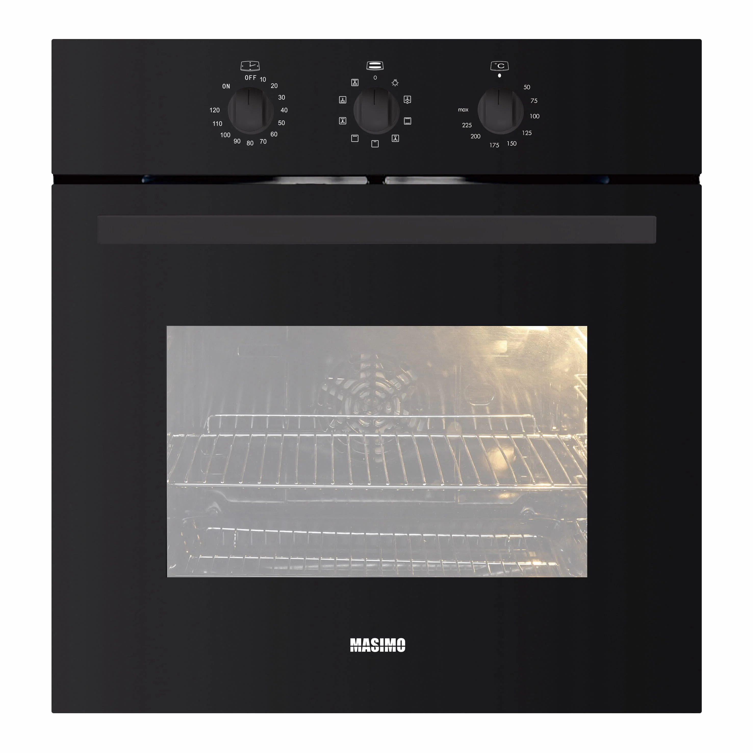 תנור בנוי שחור מכני דגם MAS-60BI-BLK של MASIMO