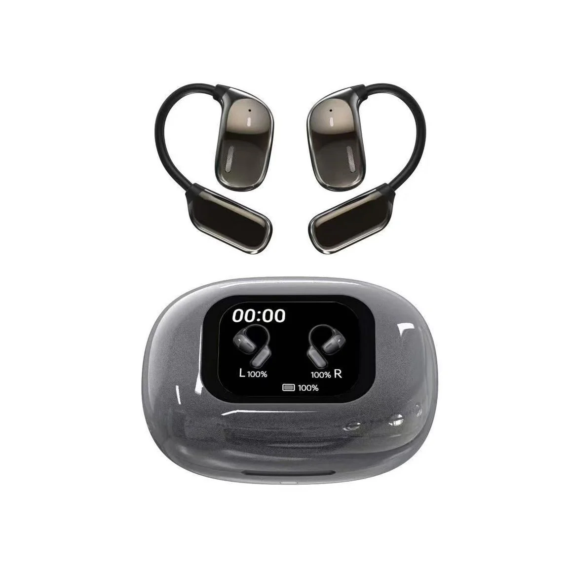 אוזניות תרגום Bluetooth עם טכנולוגיית AI – 144 שפות צבע שחור