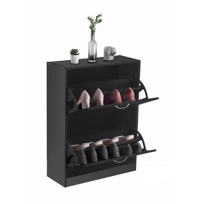 ארון נעליים 2 תאים שחור אפיק