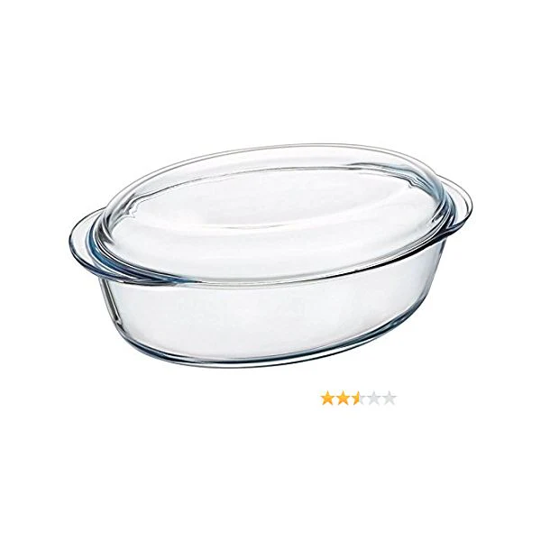 תבנית קדרה אובלית 3 ליטר + מכסה 1 ליטר Pyrex Essentials