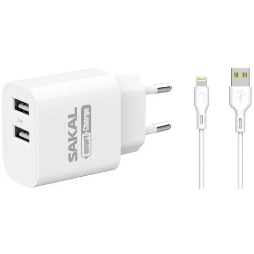 מטען חשמל לייטנינג -אייפון SMART CHARGE דגם 100086 של SAKAL
