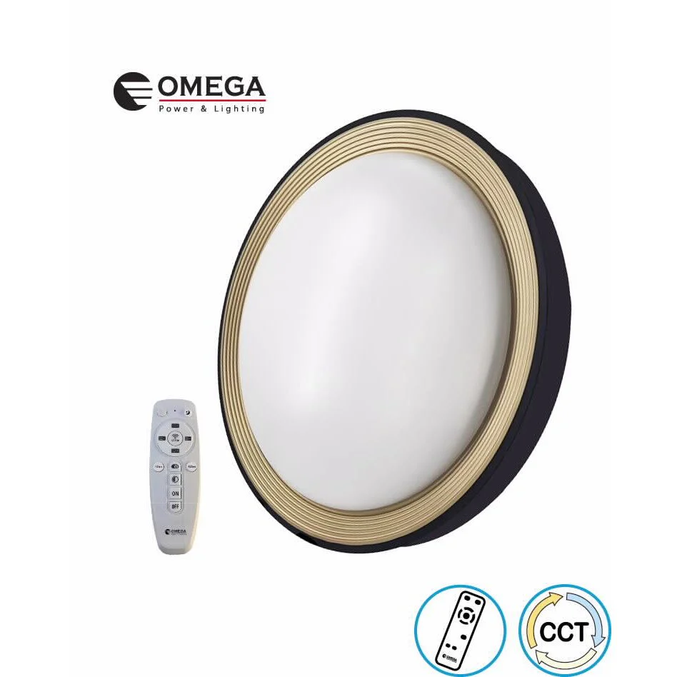 פלפון חכם LUCCA קוטר 50 סמ 100W CCT כולל שלט שחור+זהב