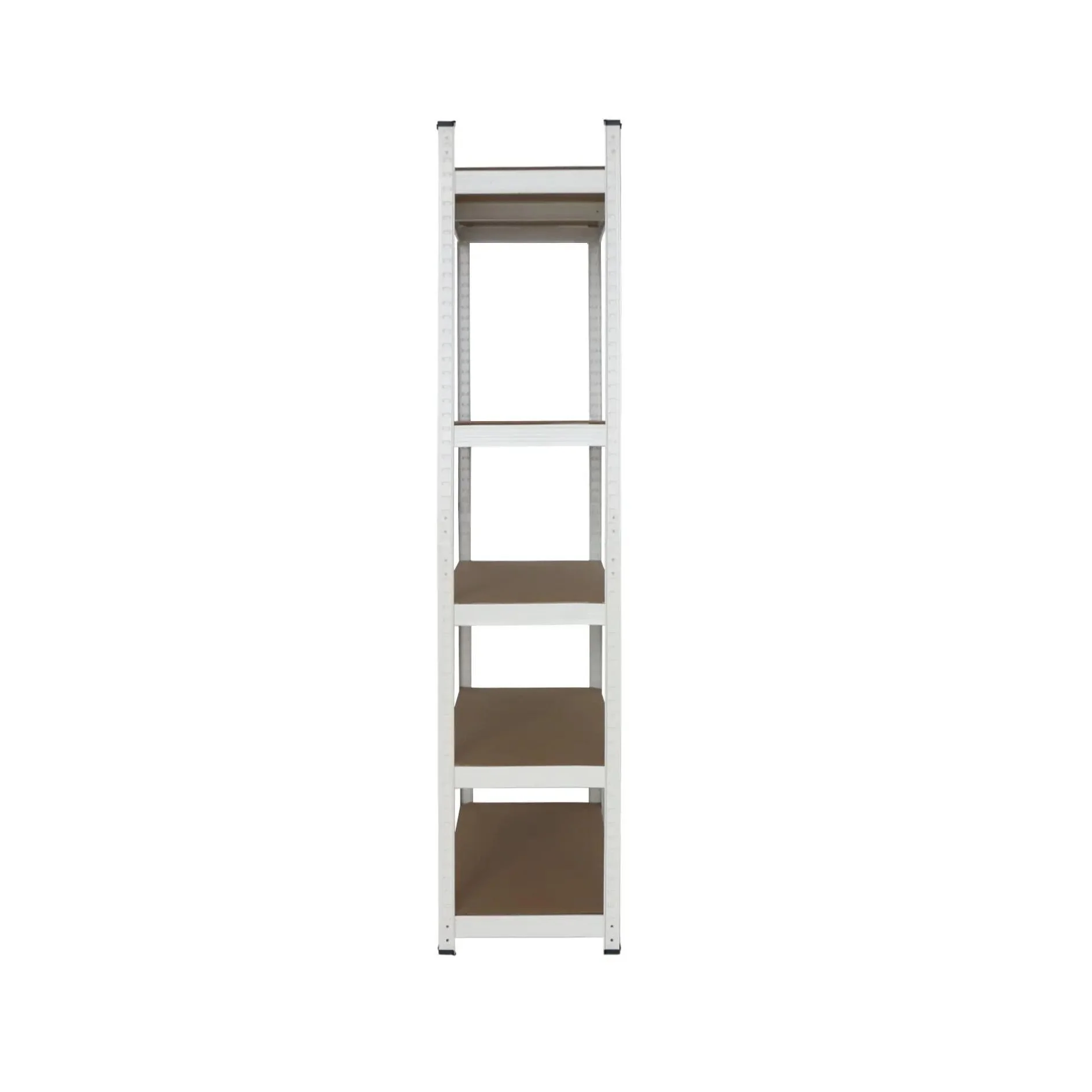 כוננית מדפים מודולרית ממתכת 5 מדפים לבן - Image 4