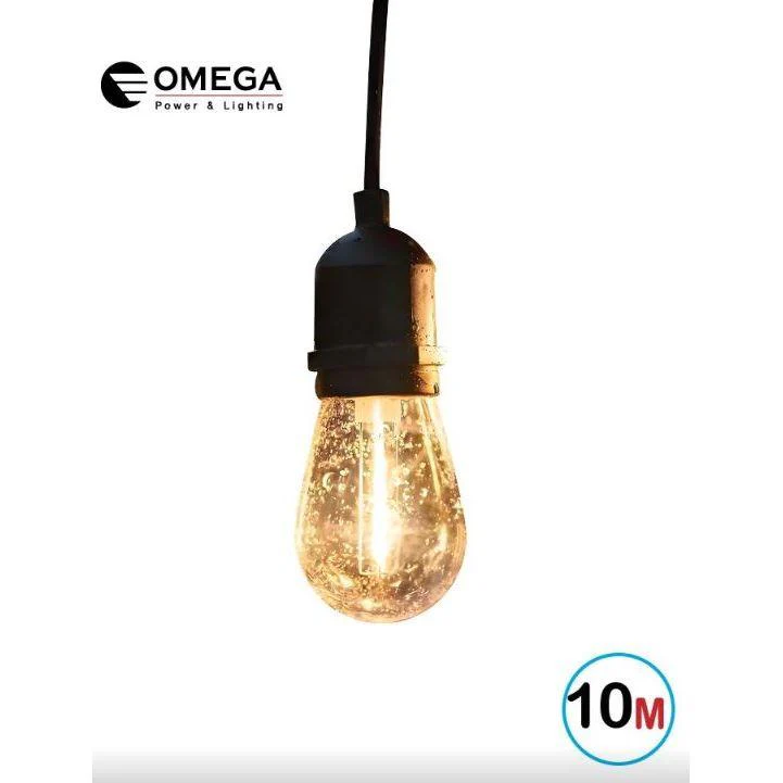 גרלנדה סולארית 10 מ' עם 15 נורות מוגן מים כולל שלט