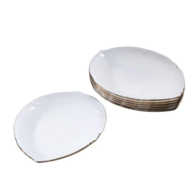 צלחת 19 ס״מ עם פס זהב OPAL