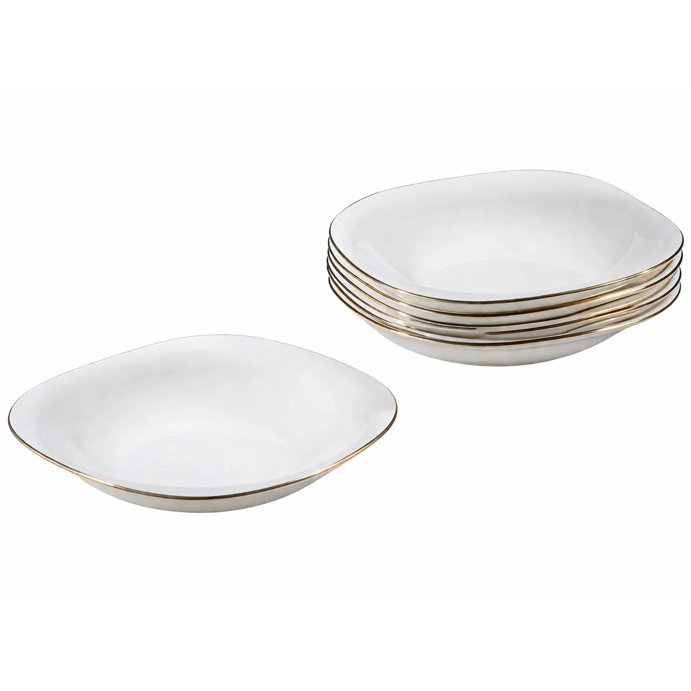 צלחת 20X20 ס״מ עם פס כסף OPAL