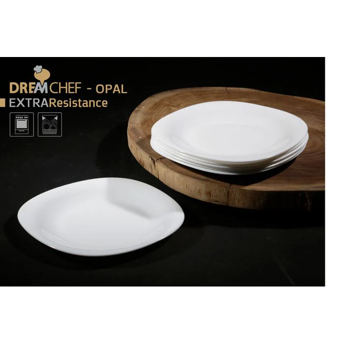 צלחת מנה ראשונה Opal זכוכית מחוסמת 22 ס״מ בצבע לבן - Image 2
