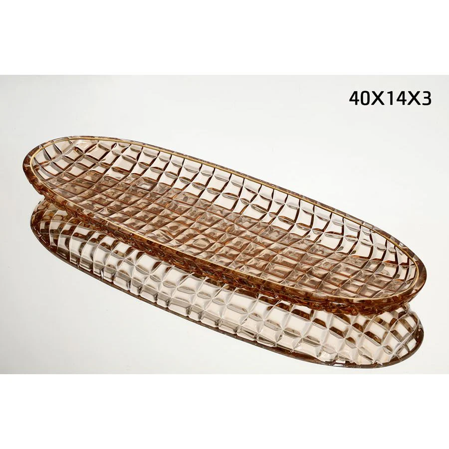 צלחת אינגליש קייק  40X14 ס״מ ROSE GOLD CRYSTALINE - Image 2