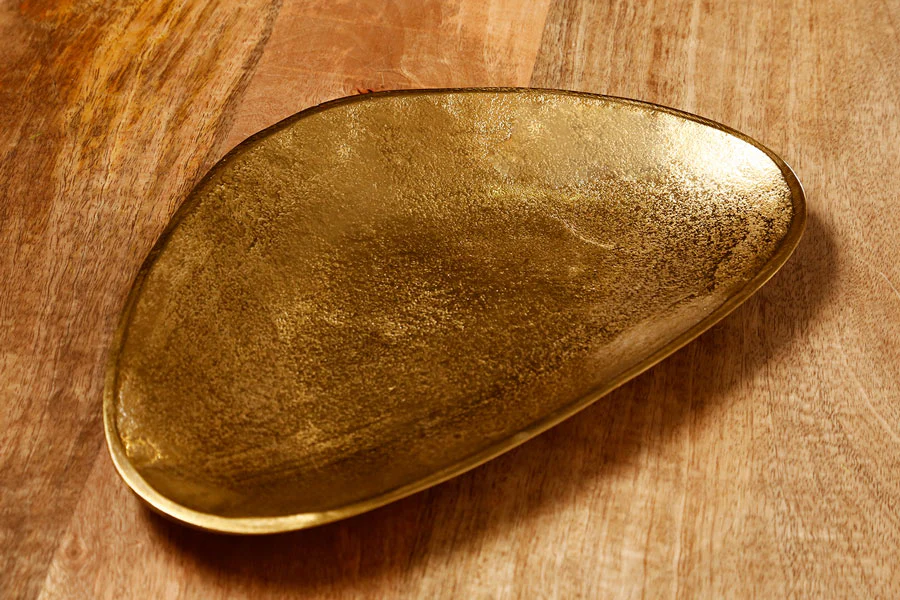 צלחת הגשה 28X19 ס״מ BrassGold - Image 2