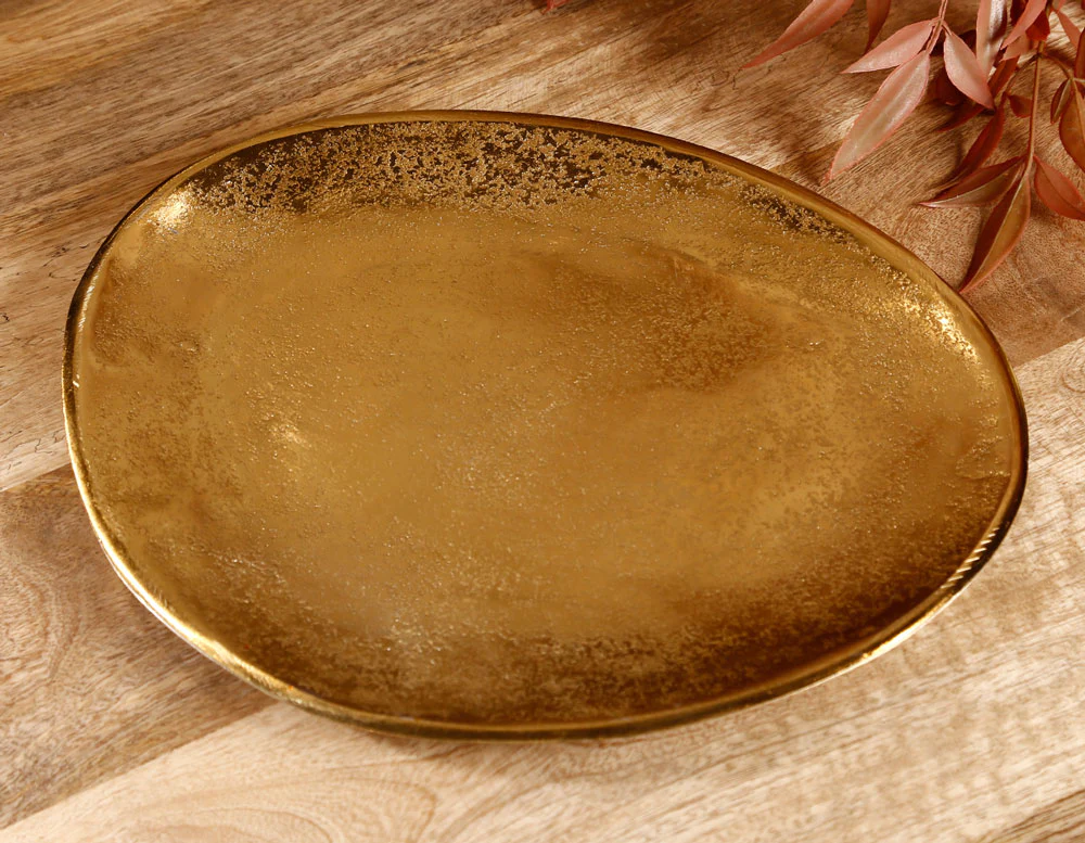 צלחת הגשה 29X25 ס״מ BrassGold - Image 2