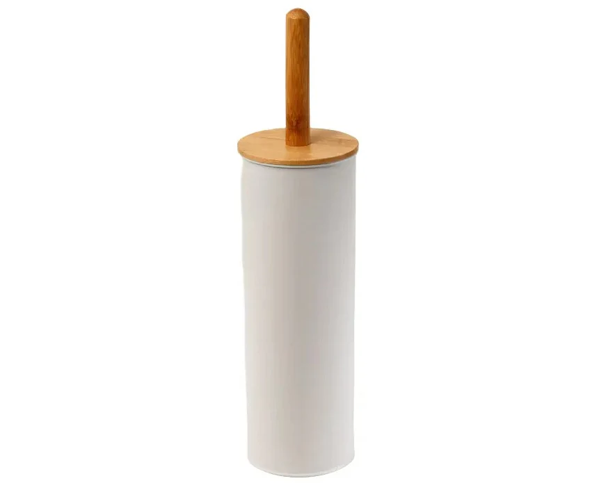 מברשת אסלה לבן מט עם ידית במבוק 38.5 ס״מ B-DECOR
