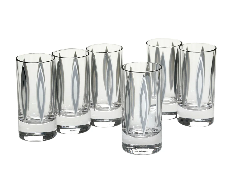 סט 6 כוסות שתייה 400 מ"ל זכוכית ANSER TITANIUM CRYSTALINE