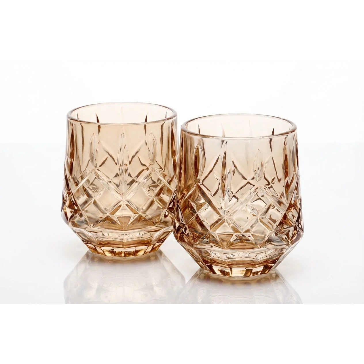 סט 6 כוסות וויסקי 350 מ"ל ROSE GOLD CRYSTALINE