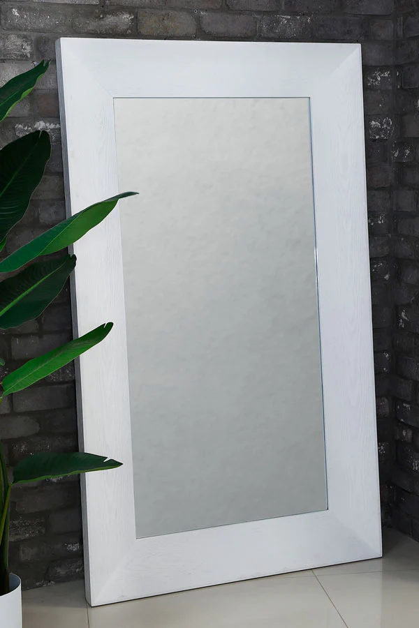 מראה עץ מלא 110X186X7.5 WOOP WHITE NVENGER