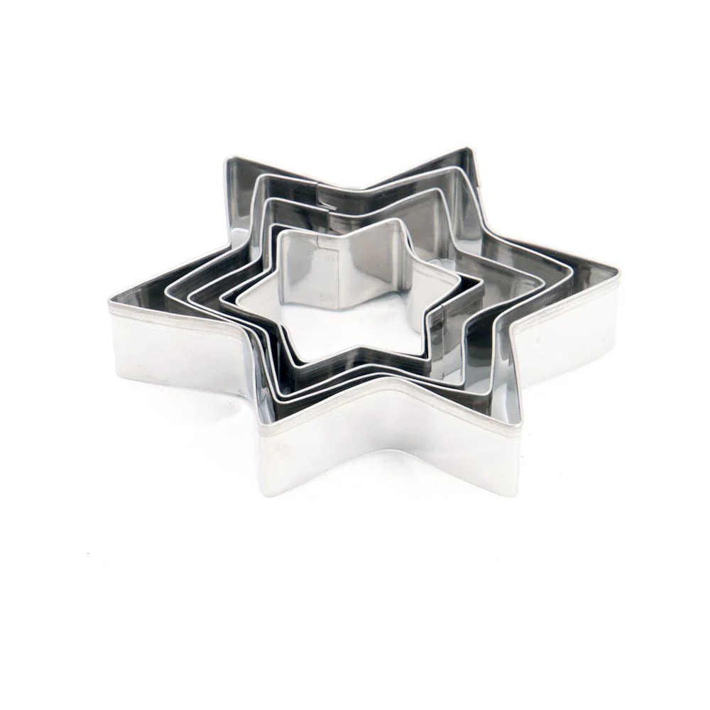 חותכני עוגיות נירוסטה 5 חלקים עגול/פרח/כוכב סולתם