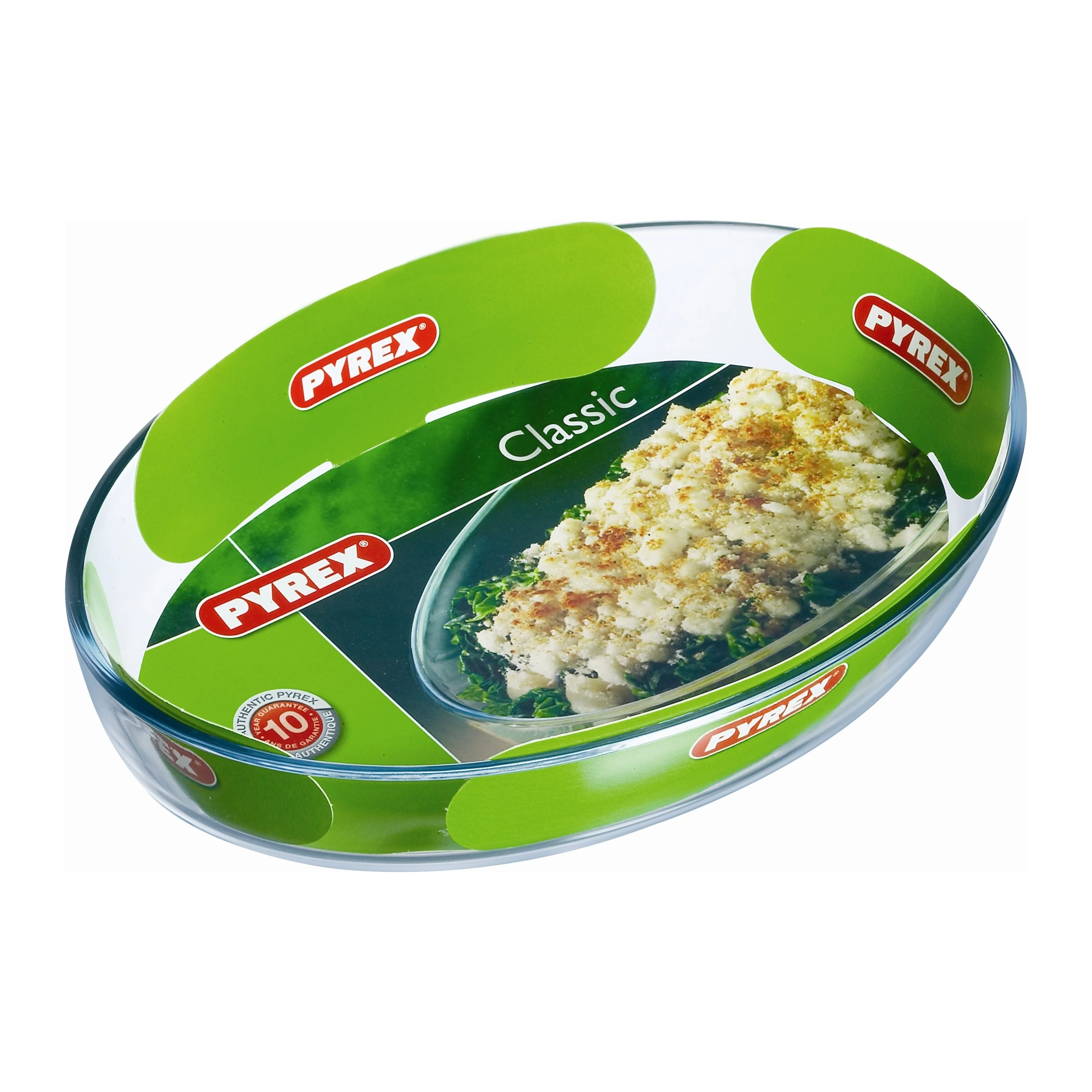 תבנית זכוכית אובלית 30*21 ס"מ   PYREX GLASS