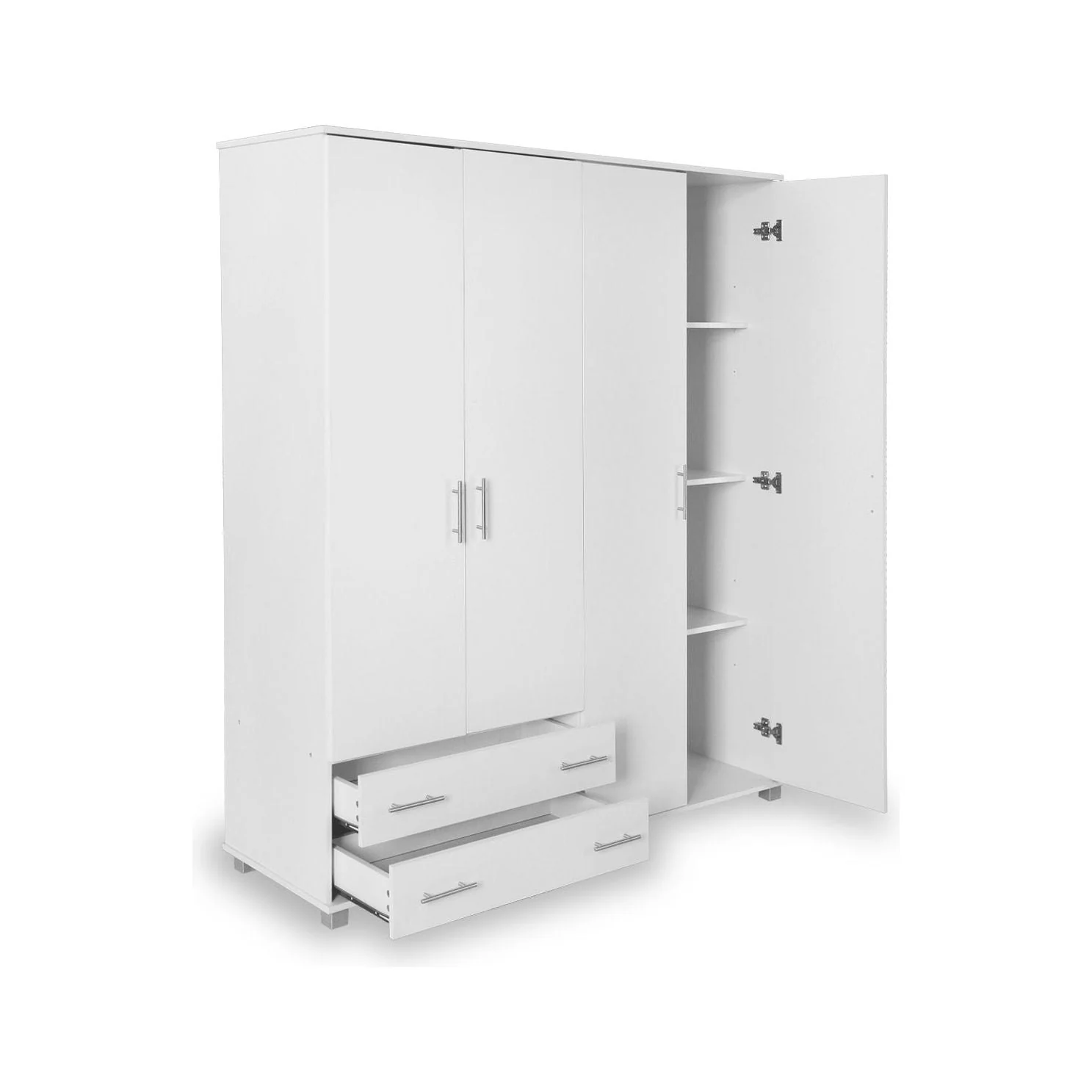 ארון 4 דלתות 2 מגירות לבן - Image 6