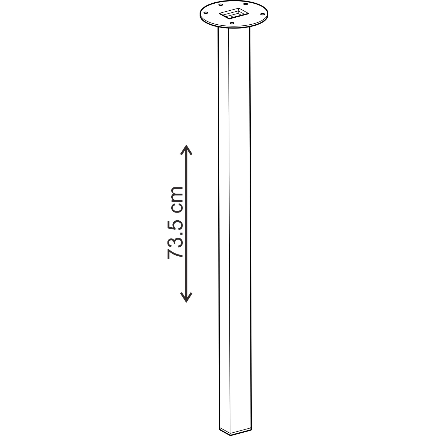 סט 2 רגליים לשולחן, לבן מרובע, 72.5 ס"מ - Image 3
