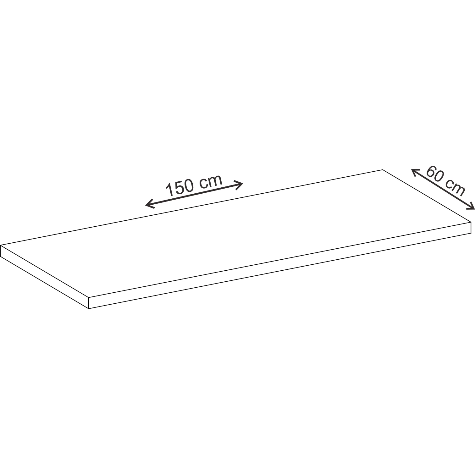 פלטה צבע עץ לבן לשולחן 150X60 - Image 3