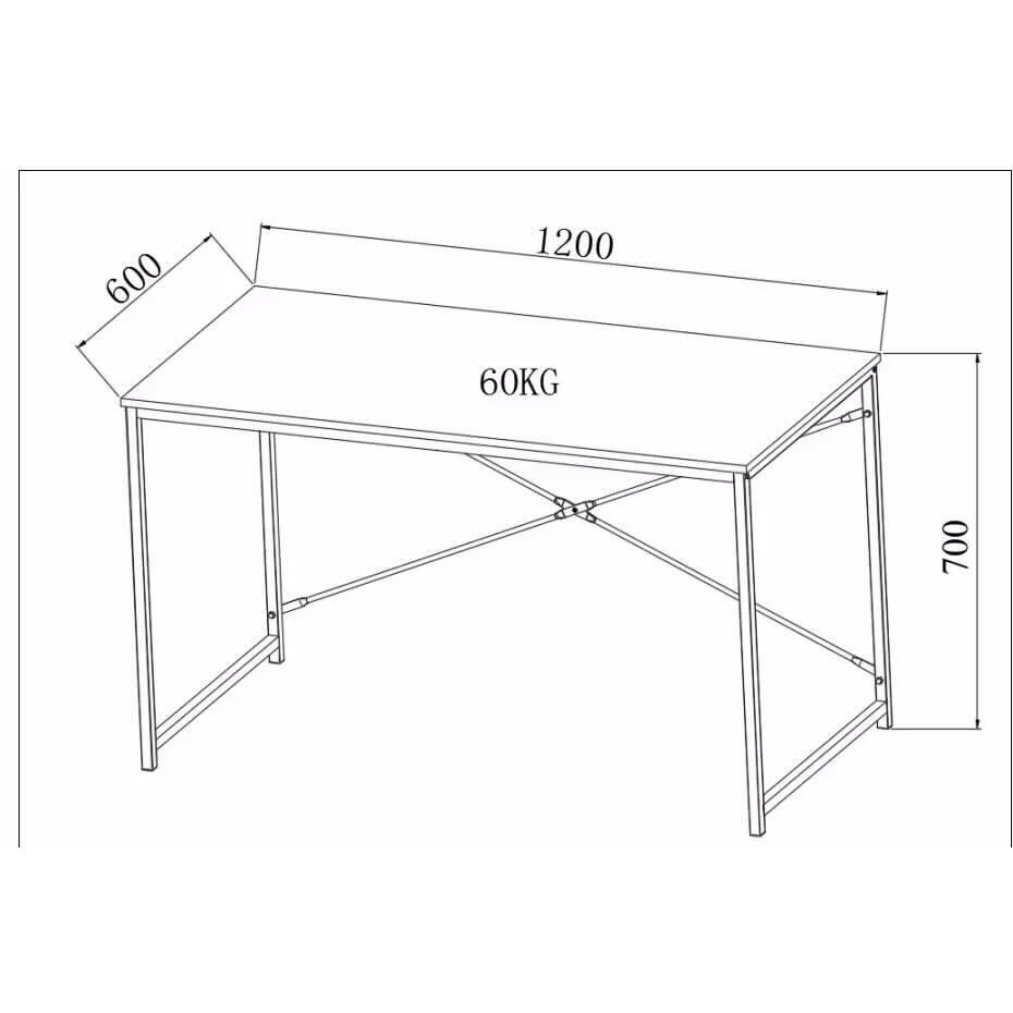 שולחן כתיבה למחשב מתכת שחור 60*120 ס"מ - Image 3