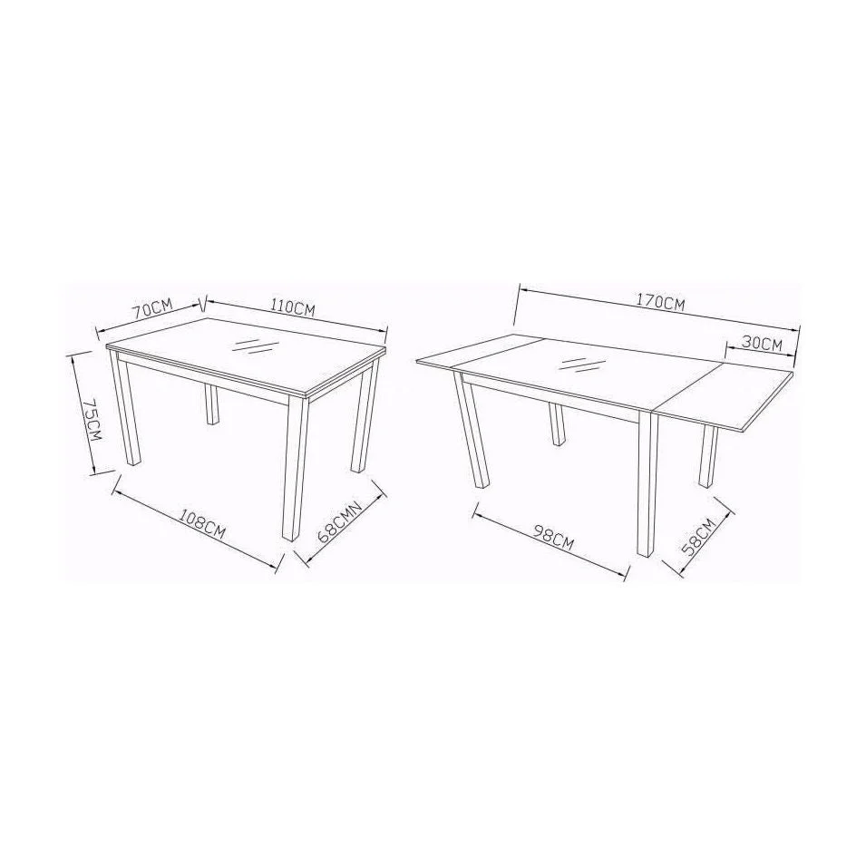 שולחן אוכל נפתח 110X70 ס"מ, דגם ונציה לבן Livea - Image 3