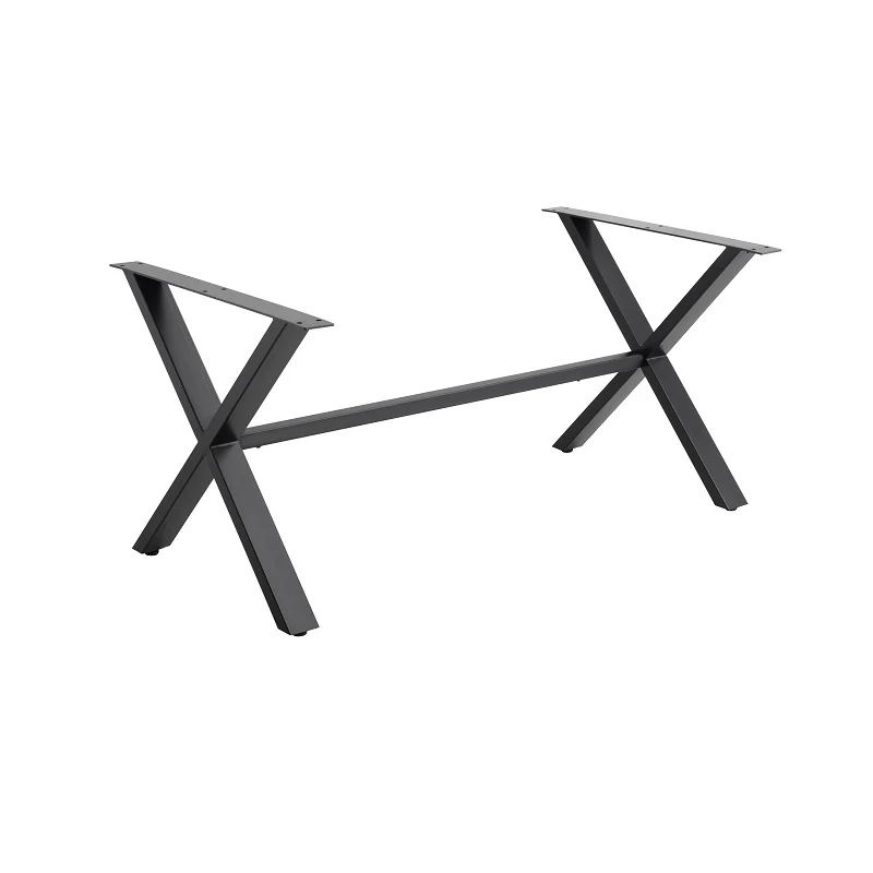זוג רגלי מתכת X עם מוט אמצע טלסקופי להתאמה אידאלית למשטחים בגדלים שונים - Image 3