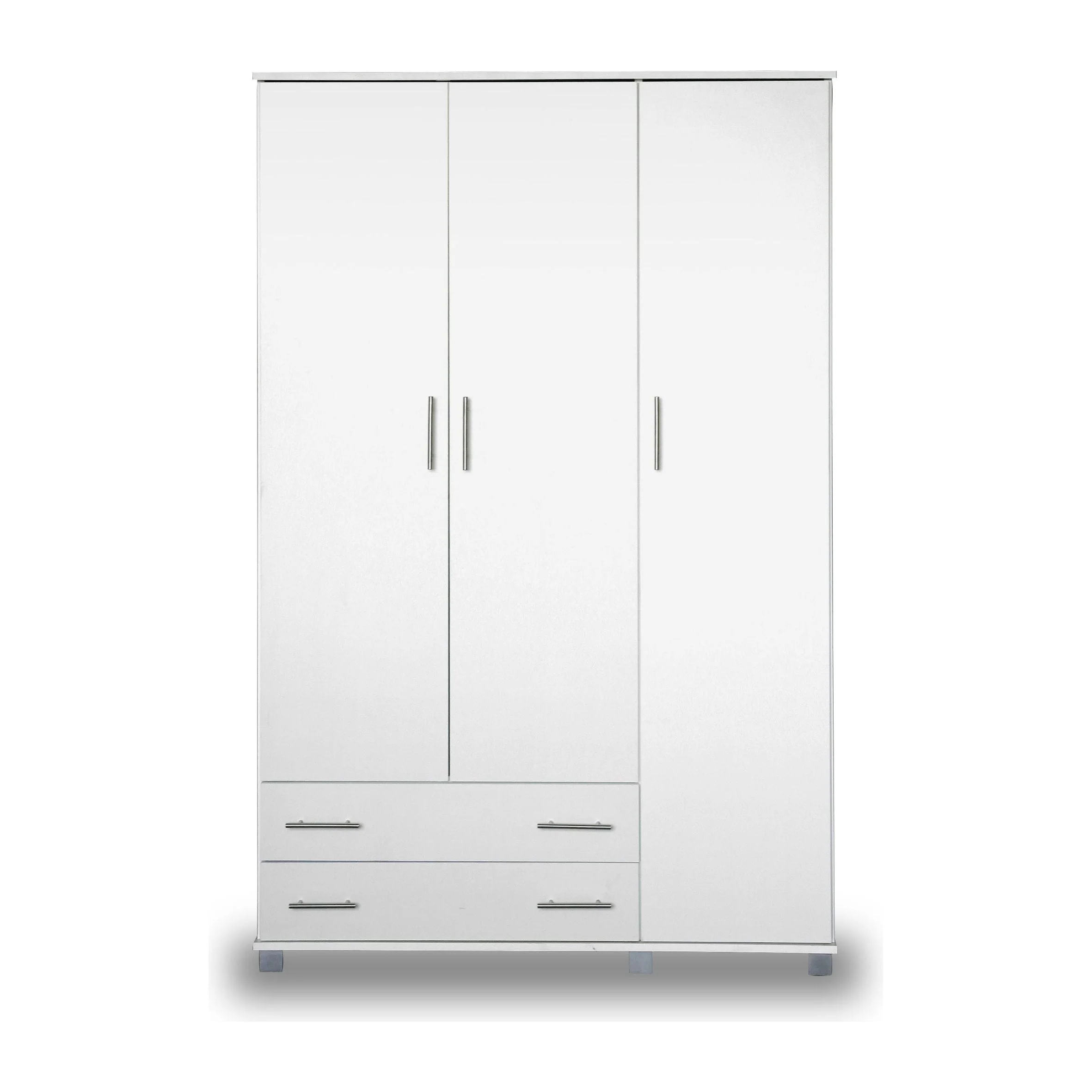 ארון בגדים 3 דלתות+2 מגירות צבע לבן - Image 2