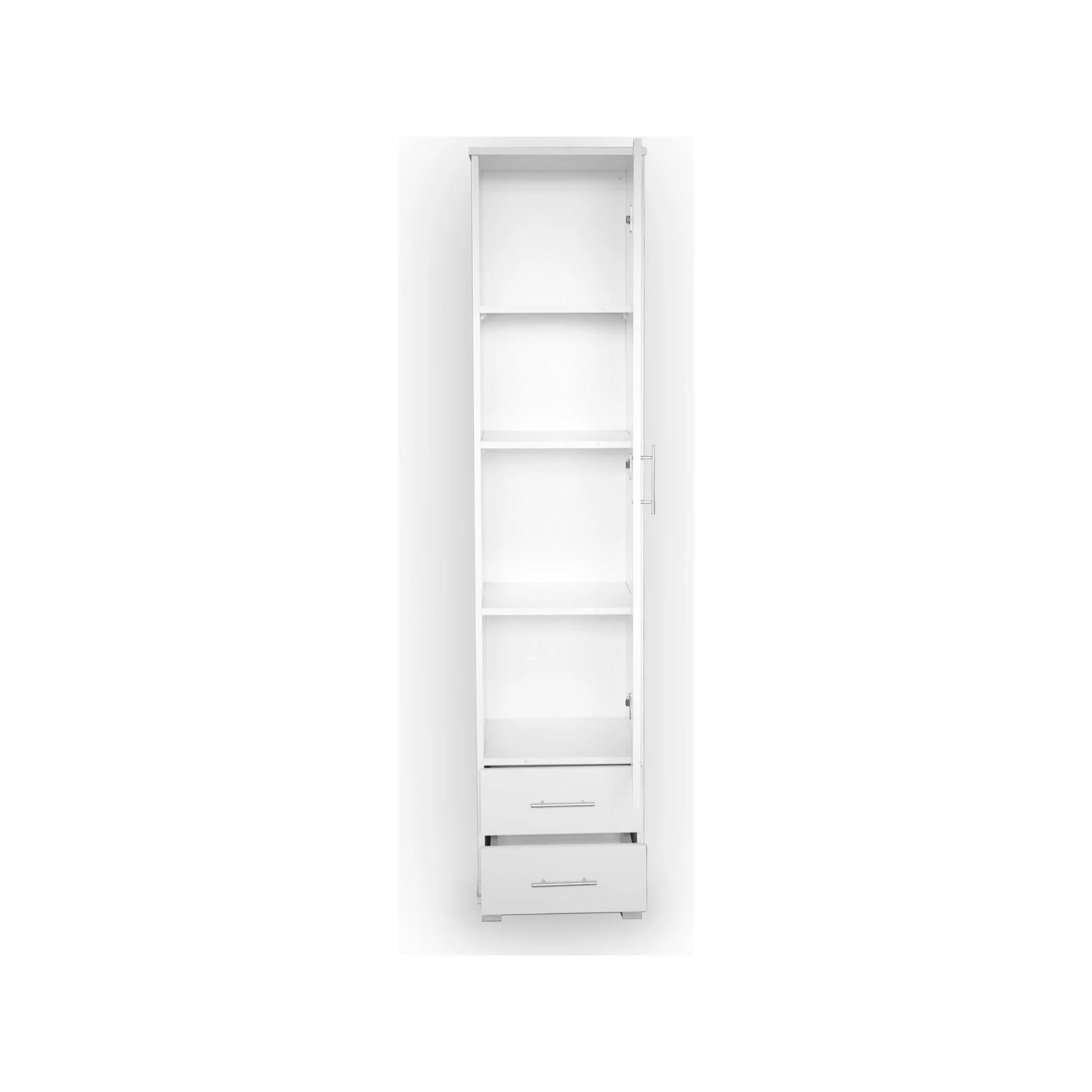 ארון שירות דלת אחת+2 מגירות צבע לבן - Image 3