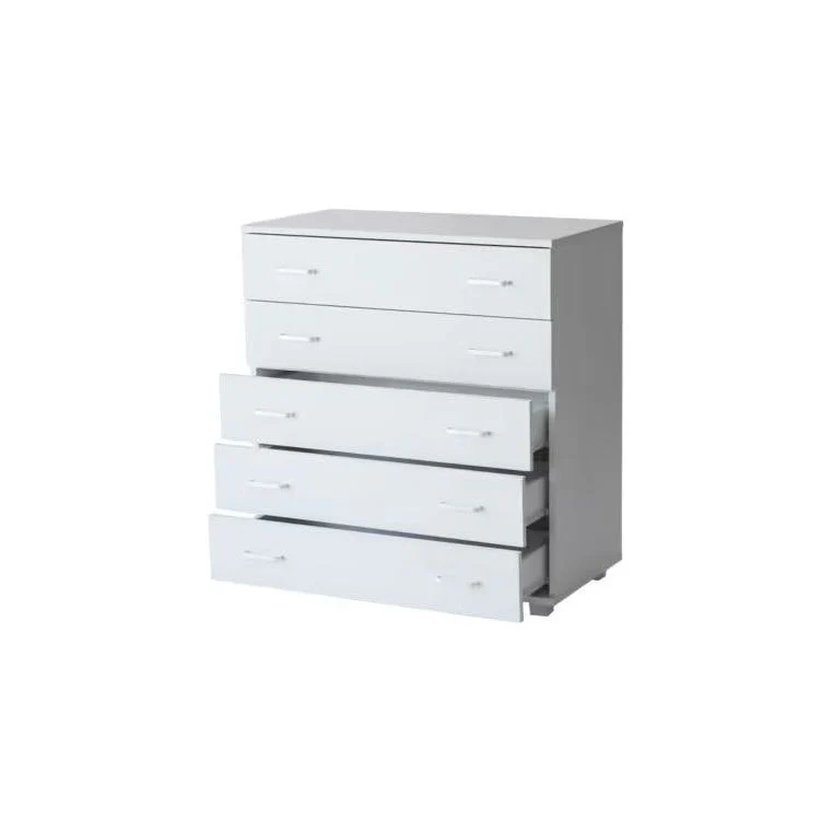 שידה 5 מגירות 80 ס"מ צבע לבן - Image 4