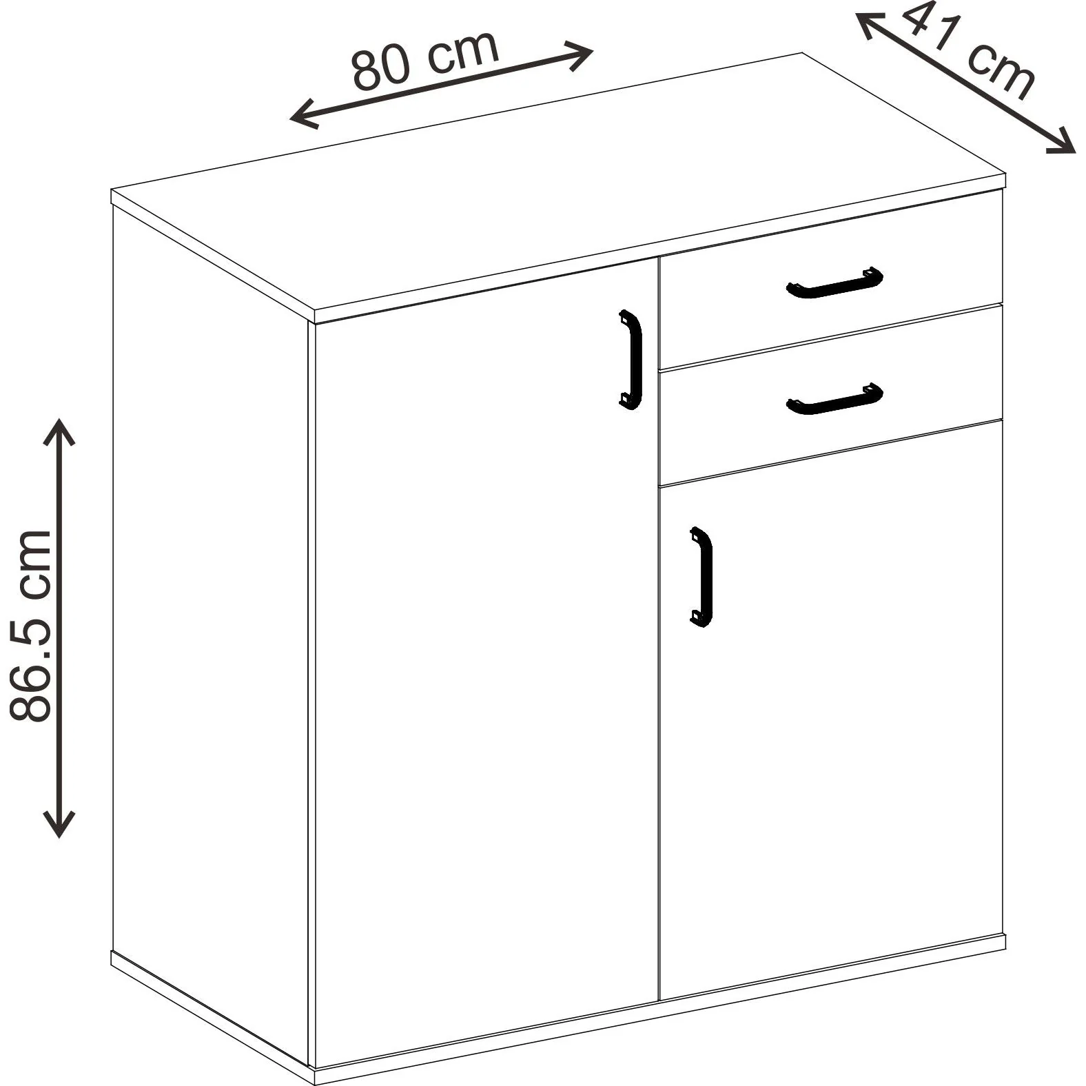 שידה משולבת 80 ס"מ לבן - Image 3