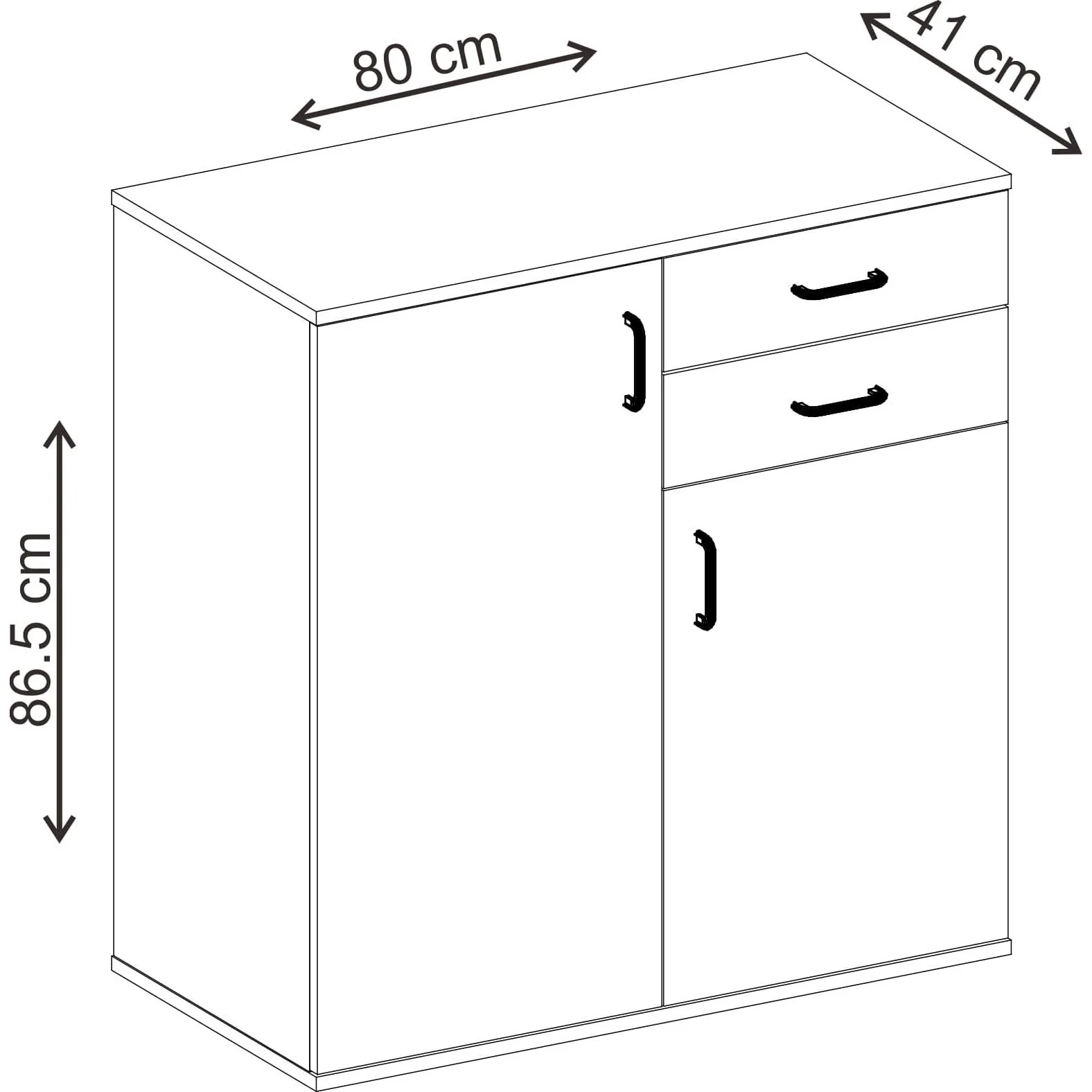 שידה משולבת 80 ס"מ עץ - Image 4