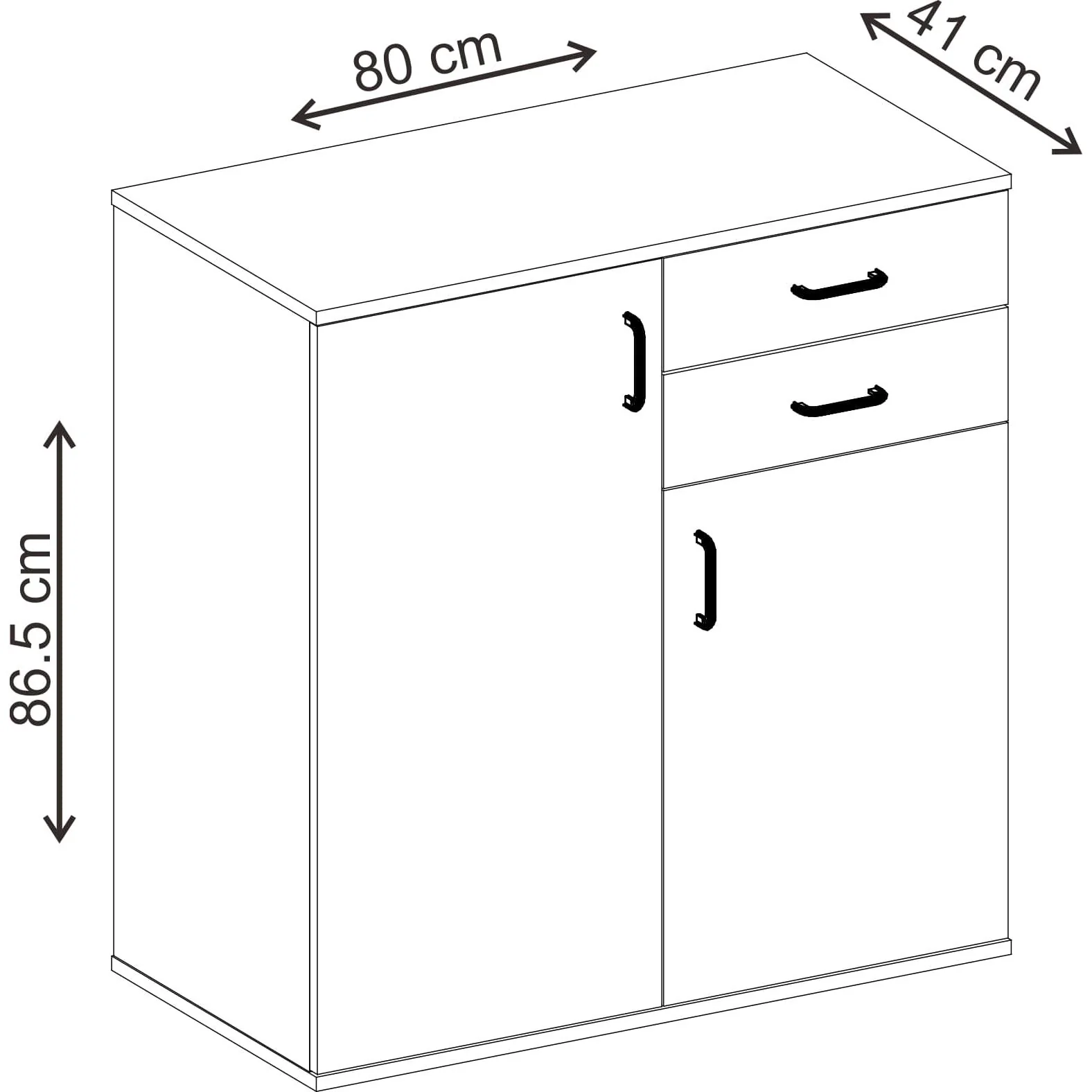 שידה משולבת 80 ס"מ עץ - Image 6