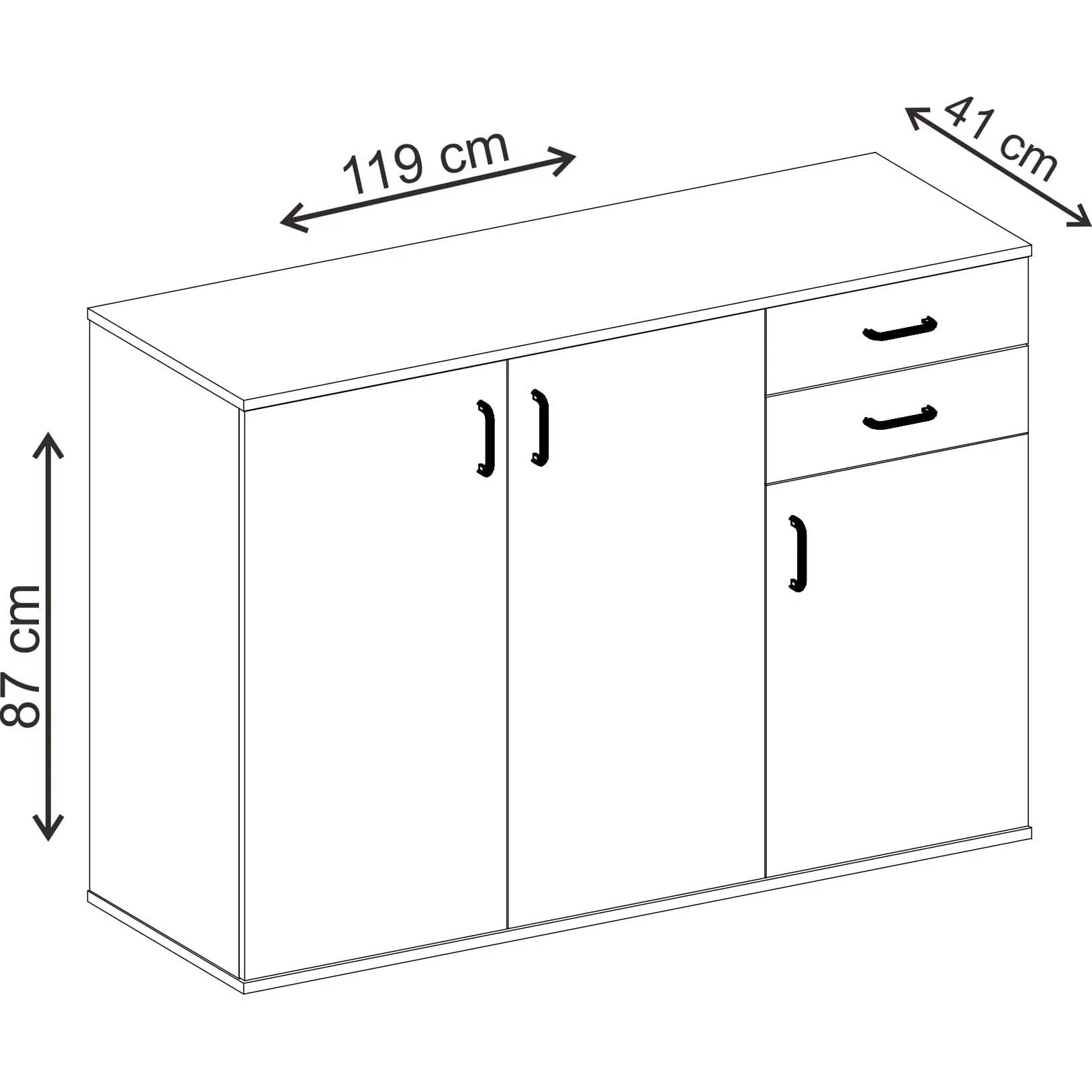 שידה משולבת 119 ס מ לבן - Image 4