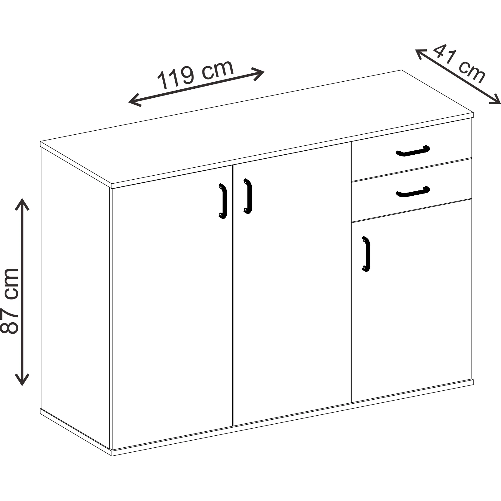 שידה משולבת 119 ס"מ צבע עץ - Image 4