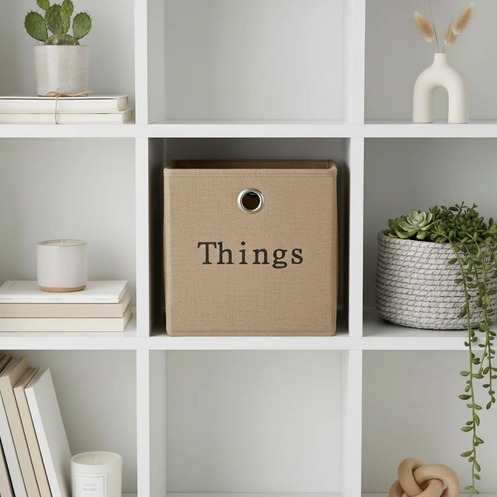 קופסת אחסון יוטה חום 30*30 Things