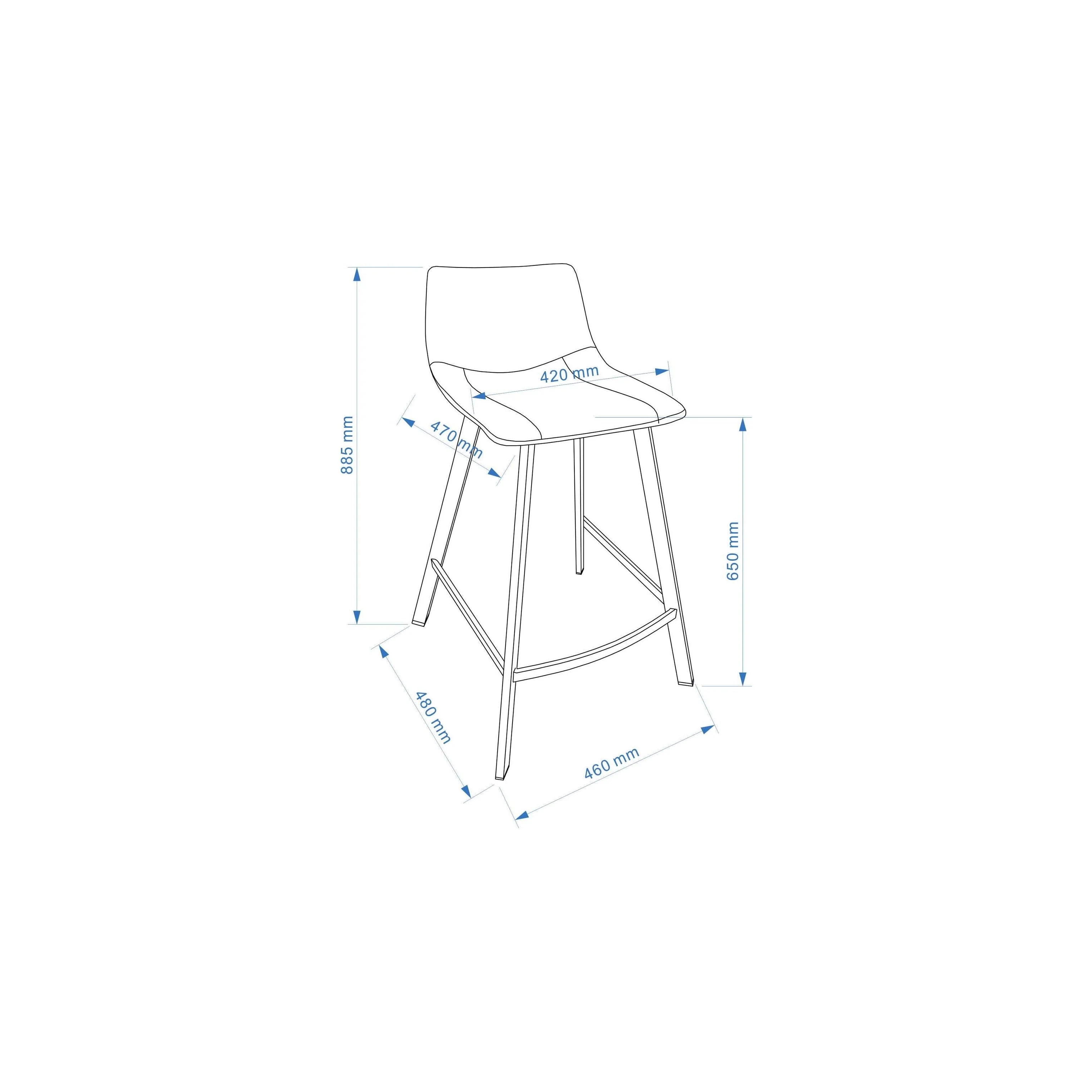 כיסא בר מרופד דגם אמילי צבע חום - Image 5