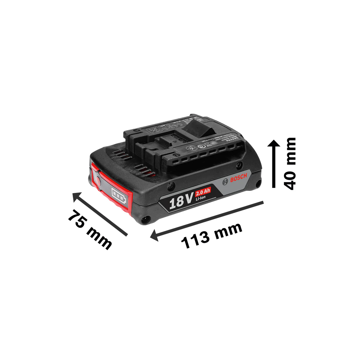 סוללת ליתיום 18V 2AH לכלים מקצועיים BOSCH - Image 3
