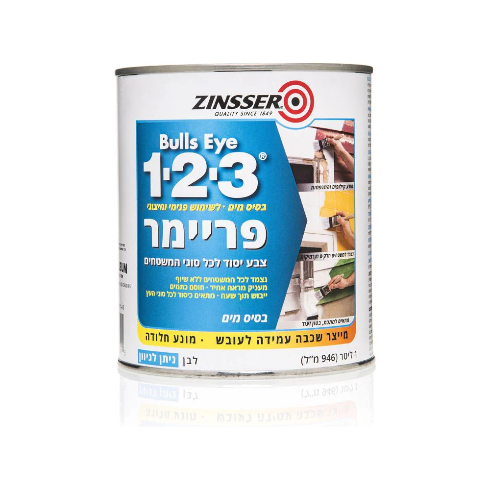 פריימר מבוסס מים 1 2 3 אריזה 1 ליטר