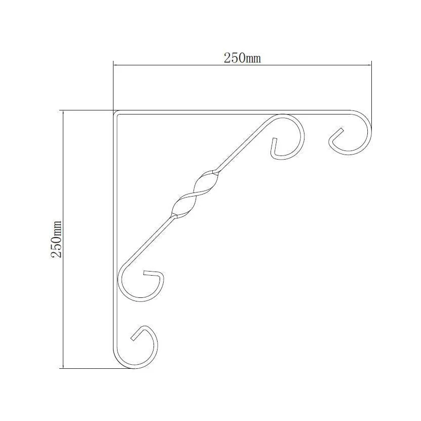 תומך מדף מסוגנן לבן 250*250 מ"מ - Image 3